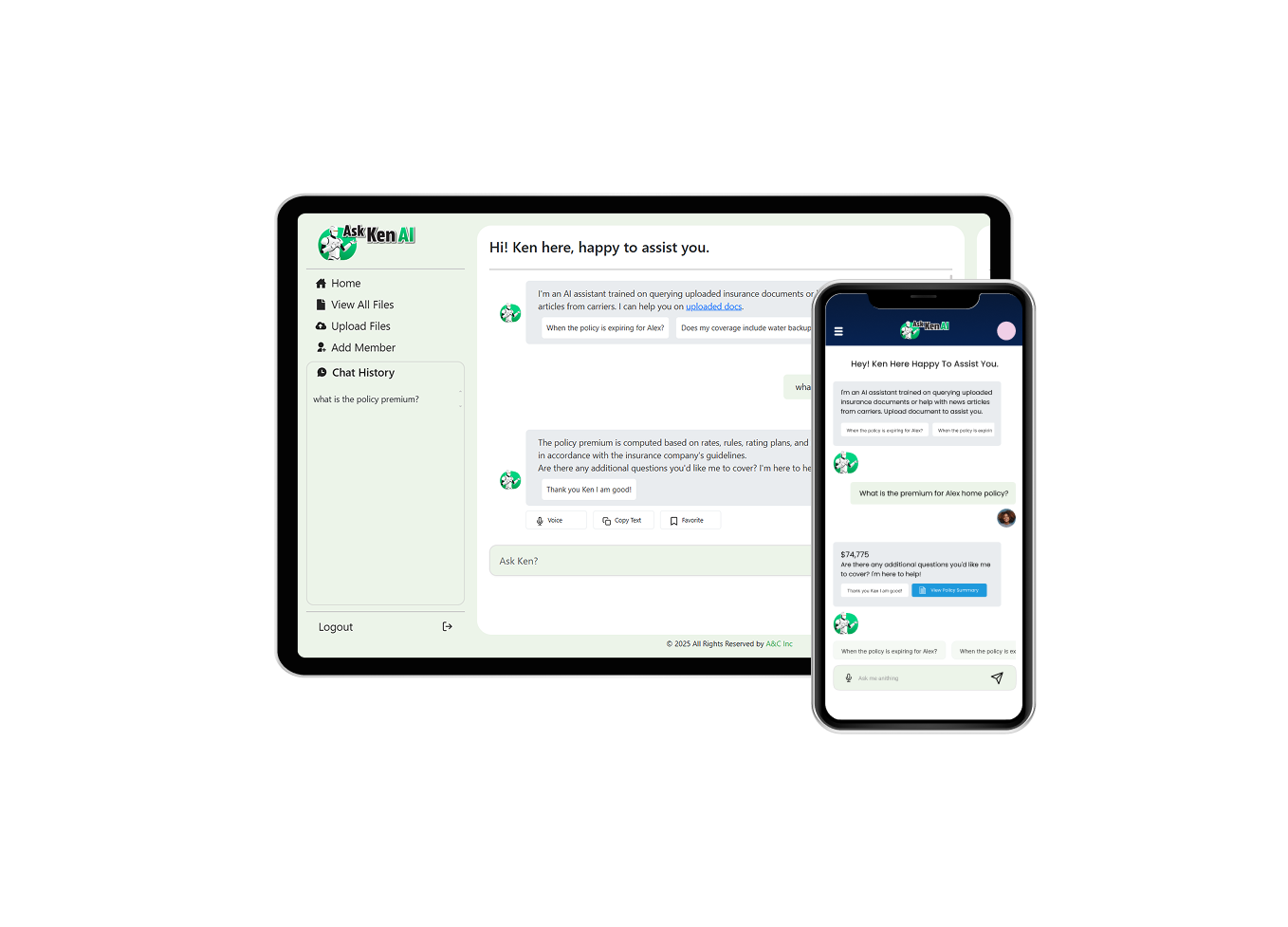 Phone showing AI assistant